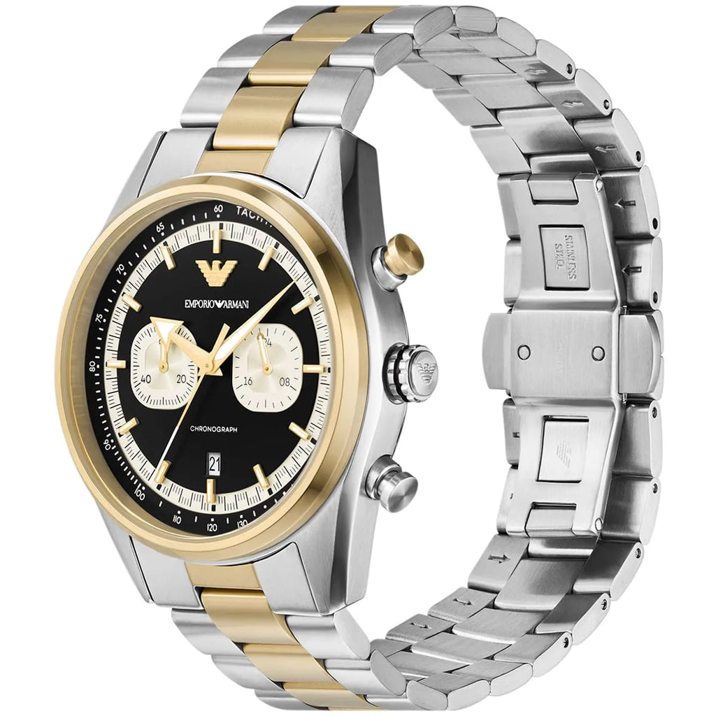 Emporio Armani Racer AR11678 42mm Men's Chronograph Watch – Two-Tone & Two-Tone Stainless Steel Bracelet