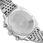 Emporio Armani Carlo AR11688 44mm Men's Chronograph Watch – Navy Blue Sunray & Silver Stainless Steel Bracelet
