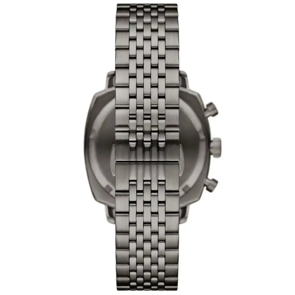 Emporio Armani Carlo AR11689 44mm Men's Chronograph Watch – Gunmetal Sunray & Gunmetal Stainless Steel Bracelet
