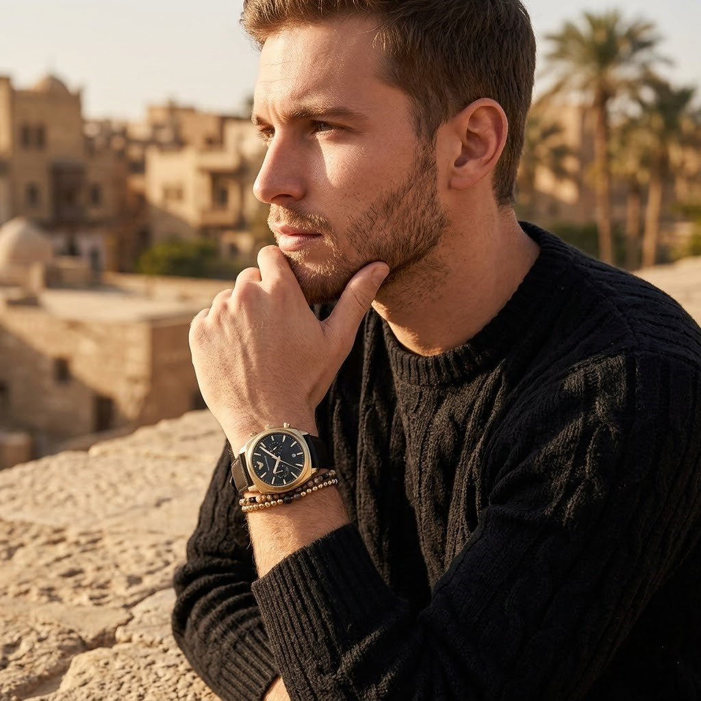Emporio Armani Carlo AR11690 44mm Men's Chronograph Watch – Black Sunray & Black Genuine Leather Strap