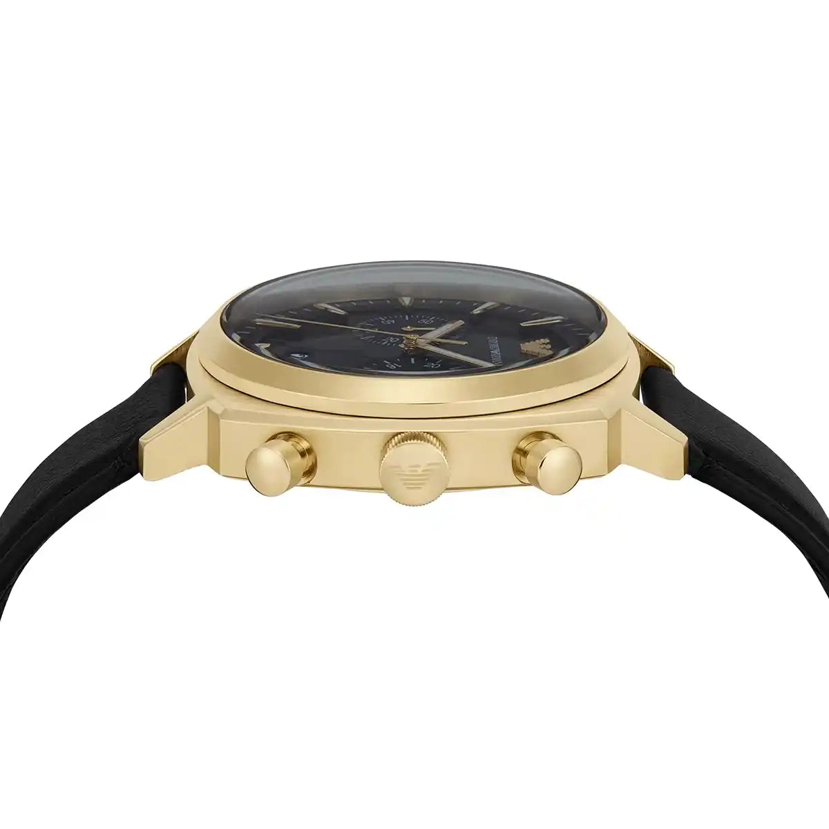 Emporio Armani Carlo AR11690 44mm Men's Chronograph Watch – Black Sunray & Black Genuine Leather Strap