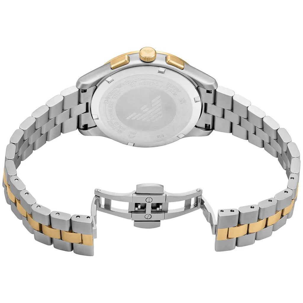 Emporio Armani Dario AR11692 43mm Men's Chronograph Watch – Green Sunray & Silver Stainless Steel Bracelet