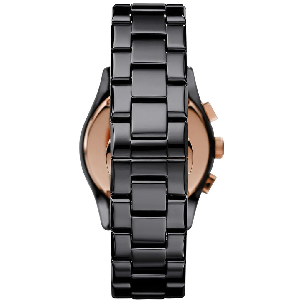 Emporio Armani Valente AR1410 43mm Men's Chronograph Watch – Black & Black Ceramic Bracelet