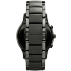 Emporio Armani Ceramica AR1452 43mm Men's Chronograph Watch – Black & Silver-Tone Stainless Steel Bracelet