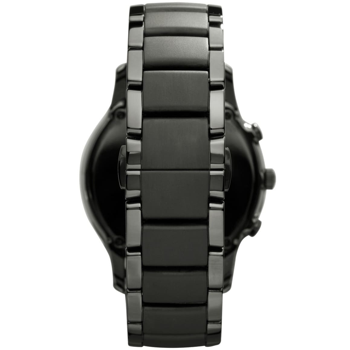 Emporio Armani Ceramica AR1452 43mm Men's Chronograph Watch – Black & Silver-Tone Stainless Steel Bracelet