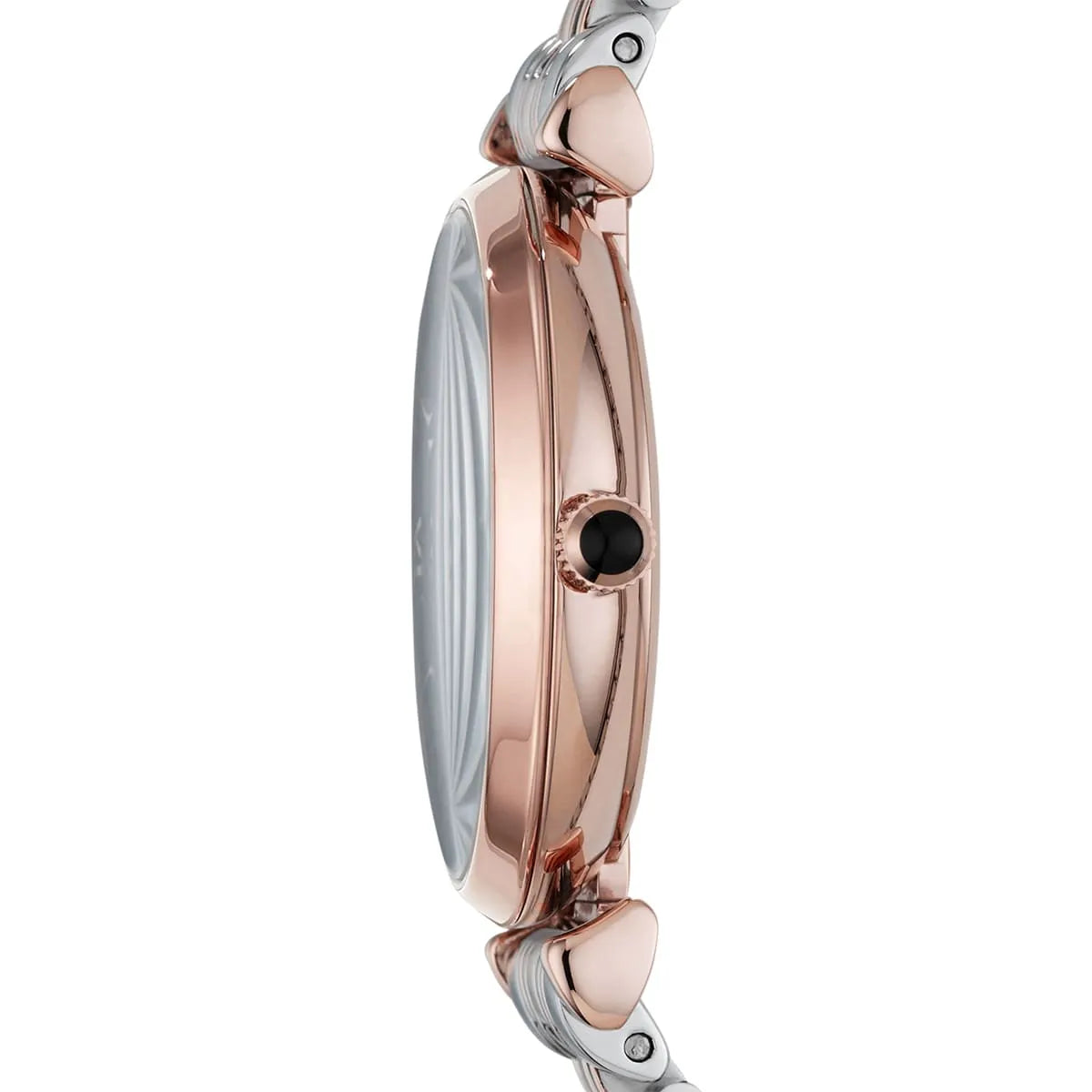 Emporio Armani Gianni T-Bar AR1725 32mm Women's Quartz Watch – Two-Tone Sunray & Two-Tone Silver and Rose Gold Stainless Steel Bracelet