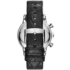Emporio Armani Luigi AR1810 41mm Men's Chronograph Watch – White Textured & Black Genuine Leather Strap