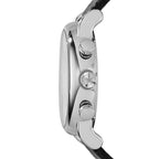 Emporio Armani Luigi AR1810 41mm Men's Chronograph Watch – White Textured & Black Genuine Leather Strap