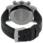 Emporio Armani Luigi AR1810 41mm Men's Chronograph Watch – White Textured & Black Genuine Leather Strap