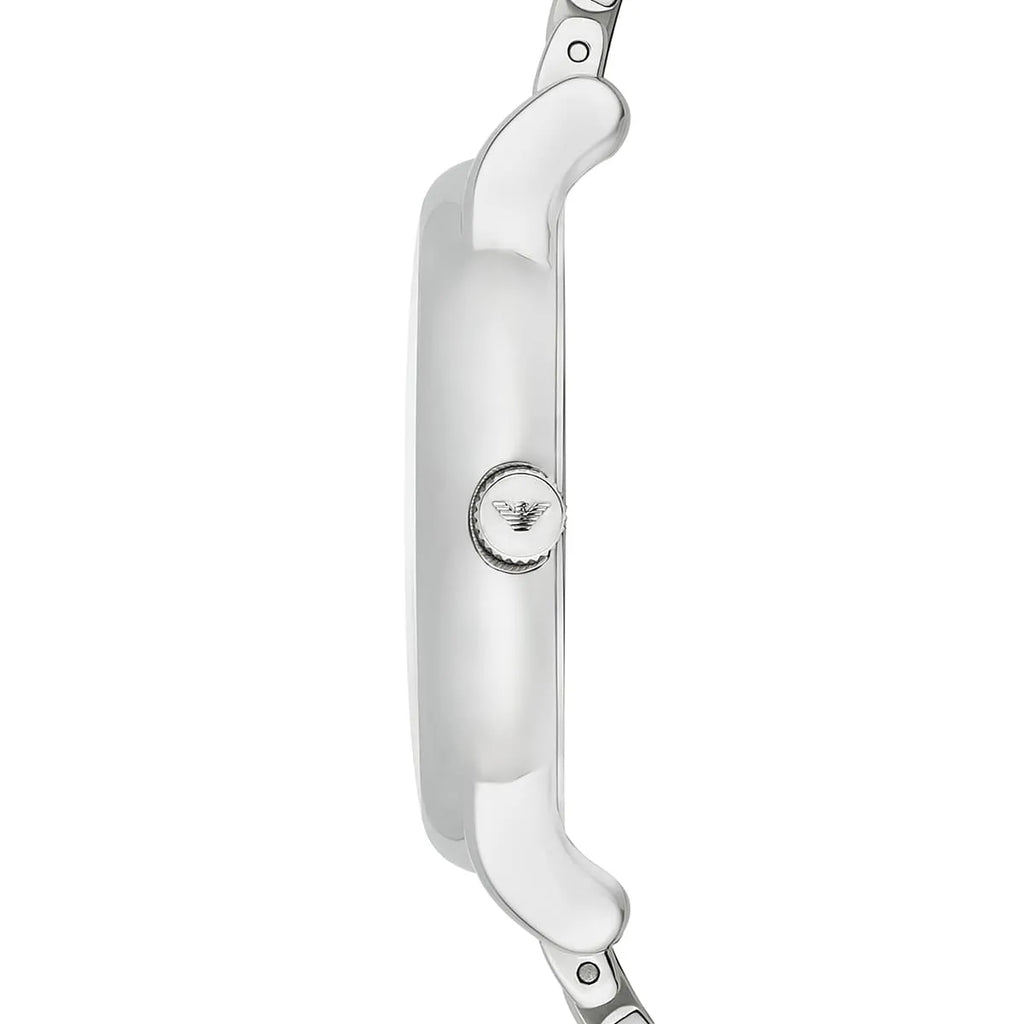 Emporio Armani Luigi AR1854 41mm Men's Quartz Watch – White & Silver-Tone Stainless Steel Bracelet