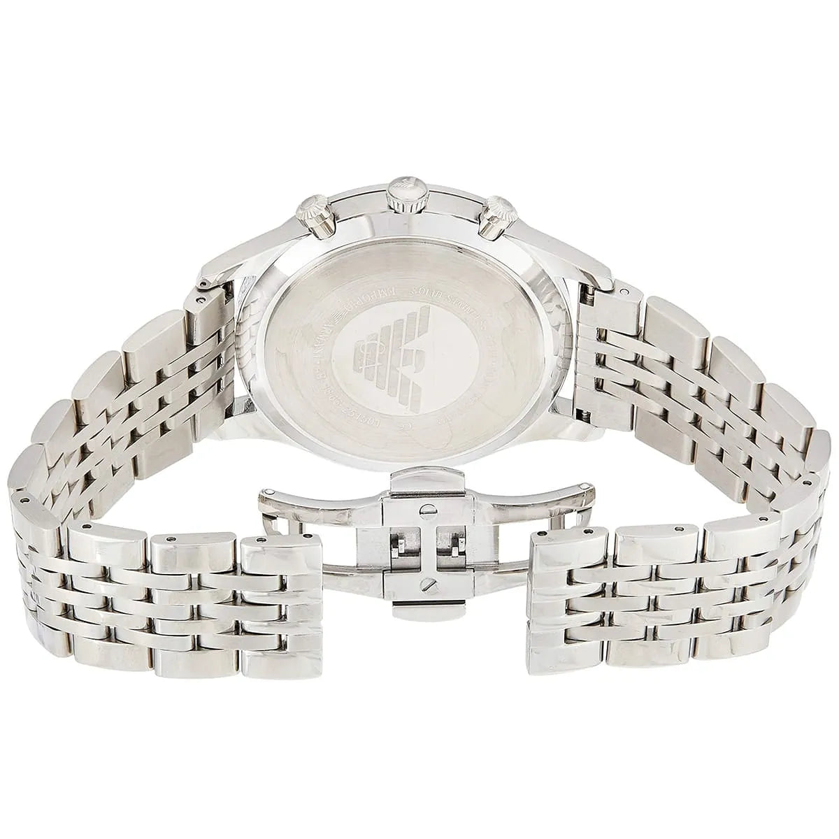 Emporio Armani Beta AR1863 43mm Men's Chronograph Watch – Black & Silver-Tone Stainless Steel Bracelet