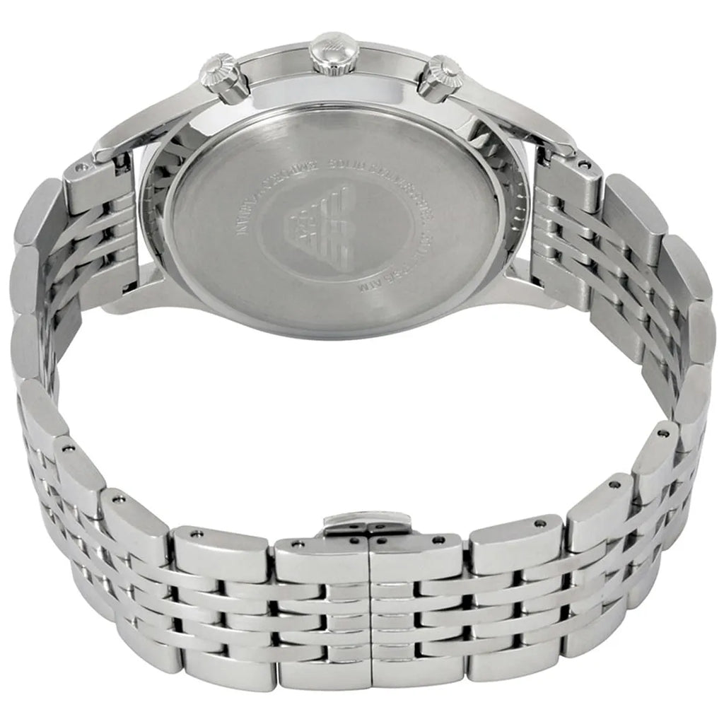 Emporio Armani Beta AR1879 43mm Men's Chronograph Watch – White & Silver-Tone Stainless Steel Bracelet