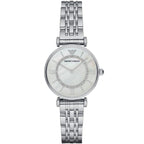 Emporio Armani Gianni T-Bar AR1908 32mm Women's Quartz Watch – White & Silver-Tone Stainless Steel Bracelet