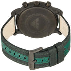 Emporio Armani Luigi AR1950 46mm Men's Chronograph Watch – Green & Green Genuine Leather Strap