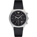 Emporio Armani Signature AR1975 43mm Men's Chronograph Watch – Brown Sunray & Brown Genuine Leather Strap