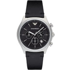 Emporio Armani Signature AR1975 43mm Men's Chronograph Watch – Brown Sunray & Brown Genuine Leather Strap