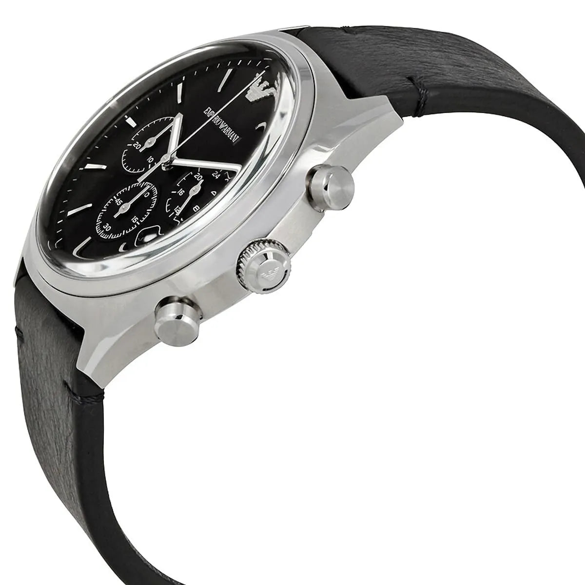 Emporio Armani Signature AR1975 43mm Men's Chronograph Watch – Brown Sunray & Brown Genuine Leather Strap