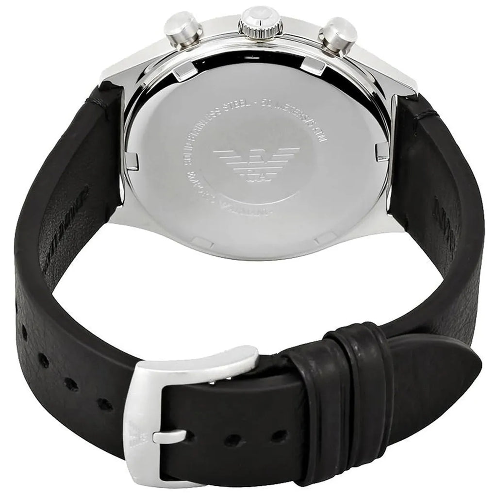 Emporio Armani Signature AR1975 43mm Men's Chronograph Watch – Brown Sunray & Brown Genuine Leather Strap
