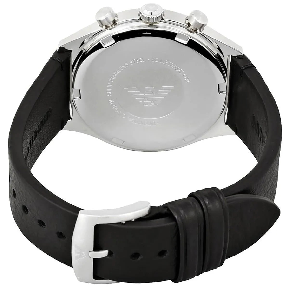 Emporio Armani Signature AR1975 43mm Men's Chronograph Watch – Brown Sunray & Brown Genuine Leather Strap