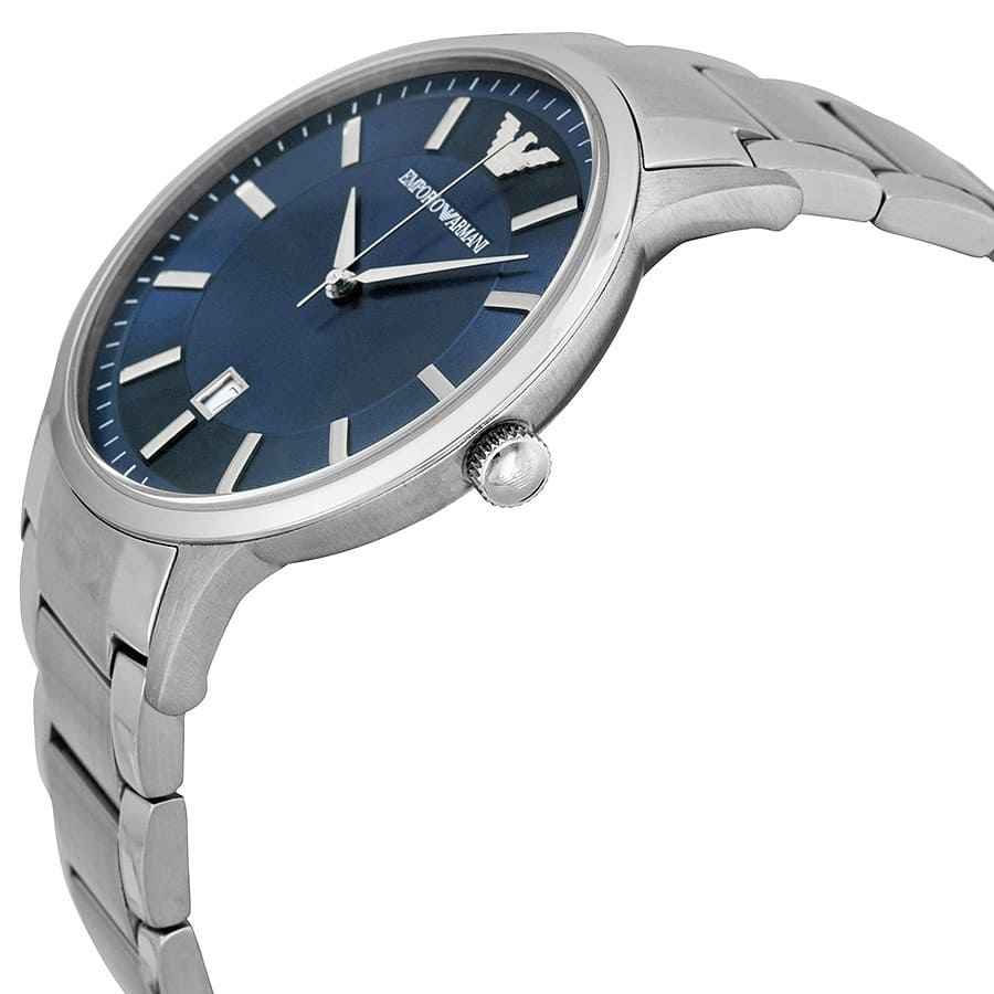 Emporio Armani Renato AR2477 43mm Men's Quartz Watch – Navy Blue & Two-Tone Stainless Steel Bracelet