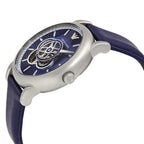 Emporio Armani Luigi AR60011 43mm Men's Automatic Watch – Navy Blue Open-Heart & Blue Genuine Leather Strap
