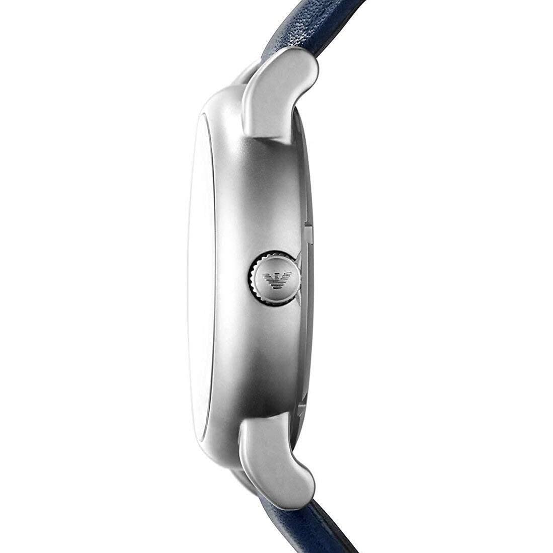 Emporio Armani Luigi AR60011 43mm Men's Automatic Watch – Navy Blue Open-Heart & Blue Genuine Leather Strap