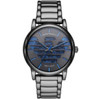 Emporio Armani Luigi AR60029 43mm Men's Automatic Watch – Gunmetal Skeleton & Gunmetal Stainless Steel Bracelet