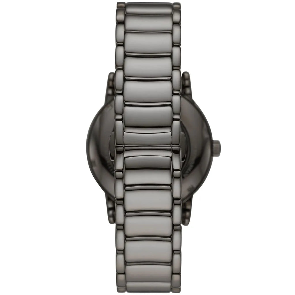 Emporio Armani Luigi AR60029 43mm Men's Automatic Watch – Gunmetal Skeleton & Gunmetal Stainless Steel Bracelet