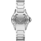 Emporio Armani Meccanico AR60061 Men's Automatic Watch – Green Skeleton & Silver-Tone Stainless Steel Bracelet