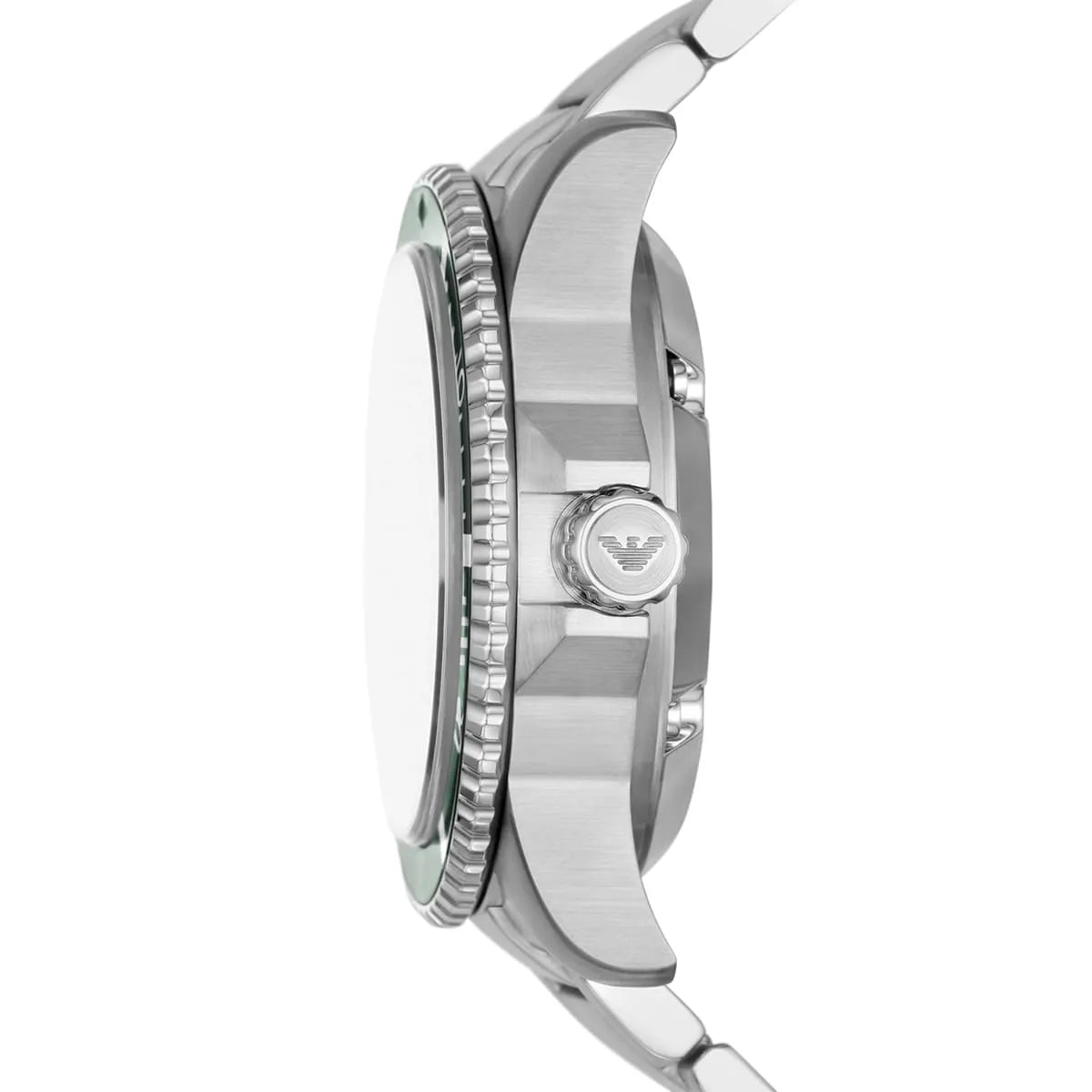 Emporio Armani Meccanico AR60061 Men's Automatic Watch – Green Skeleton & Silver-Tone Stainless Steel Bracelet