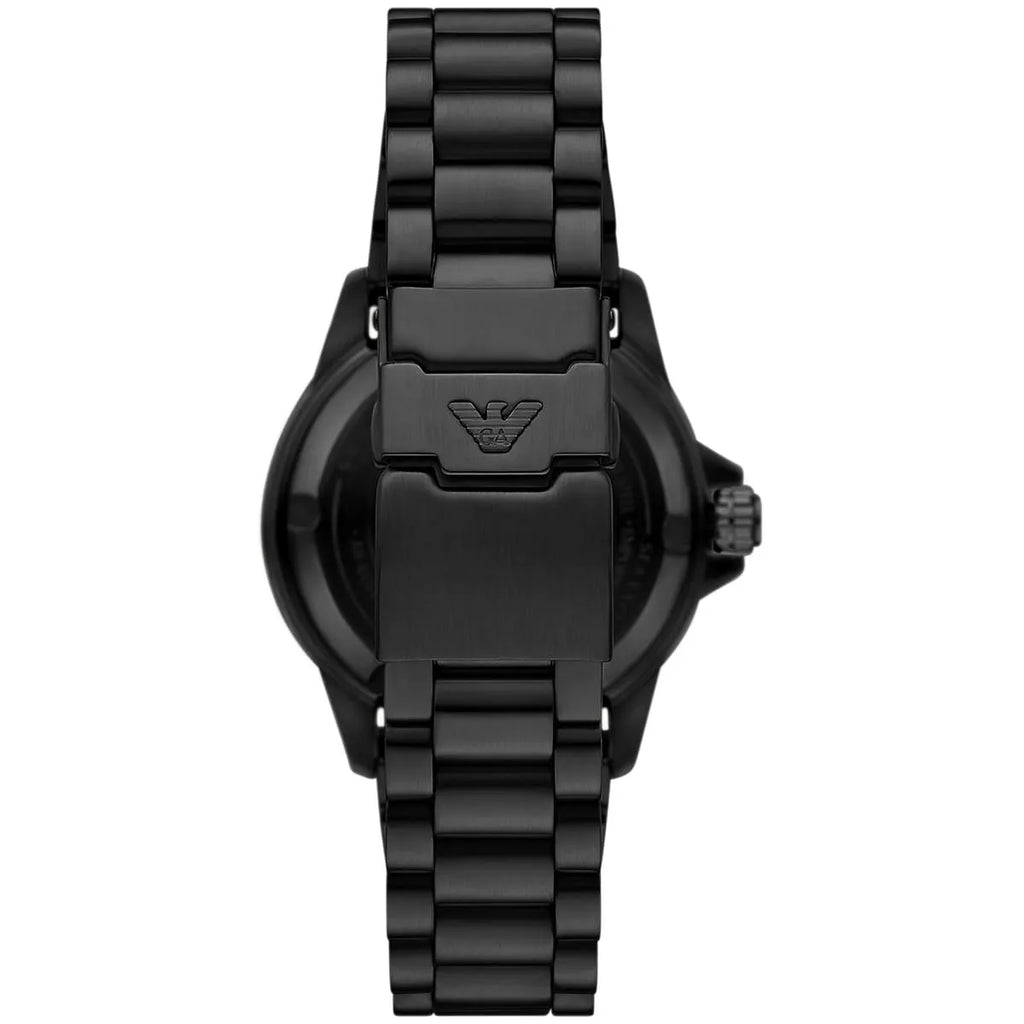 Emporio Armani Sea Explorer AR60084 42mm Men's Automatic Watch – Tiffany Blue Sunray & Black Stainless Steel Bracelet