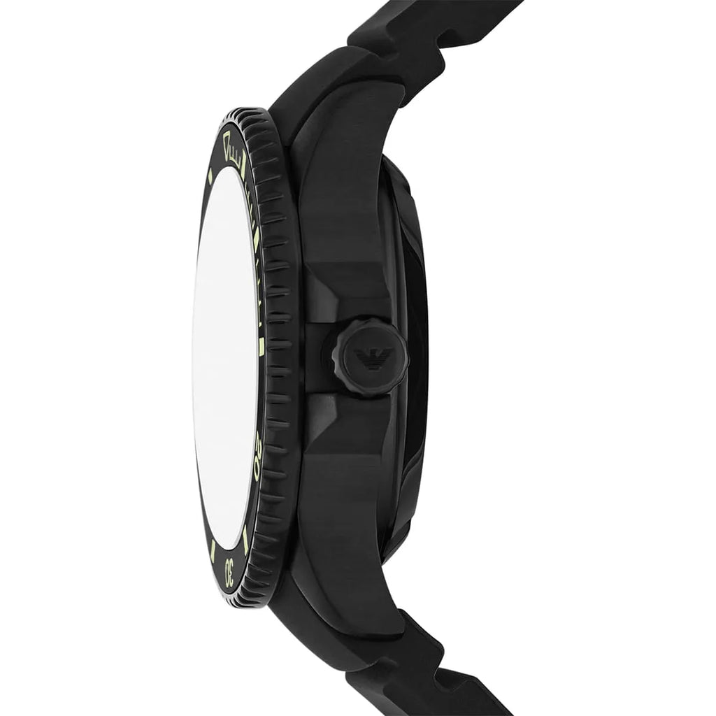 Emporio Armani Sea Explorer AR60085 42mm Men's Automatic Watch – Yellow & Black Rubber Strap