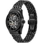 Emporio Armani Antonio AR60093 43mm Men's Automatic Watch – Black Skeleton & Black Stainless Steel Bracelet