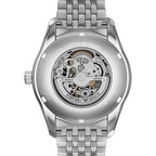 Emporio Armani Antonio AR60095 43mm Men's Automatic Watch – Beige Skeleton & Silver Stainless Steel Bracelet