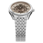 Emporio Armani Antonio AR60095 43mm Men's Automatic Watch – Beige Skeleton & Silver Stainless Steel Bracelet