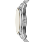 Emporio Armani Antonio AR60095 43mm Men's Automatic Watch – Beige Skeleton & Silver Stainless Steel Bracelet