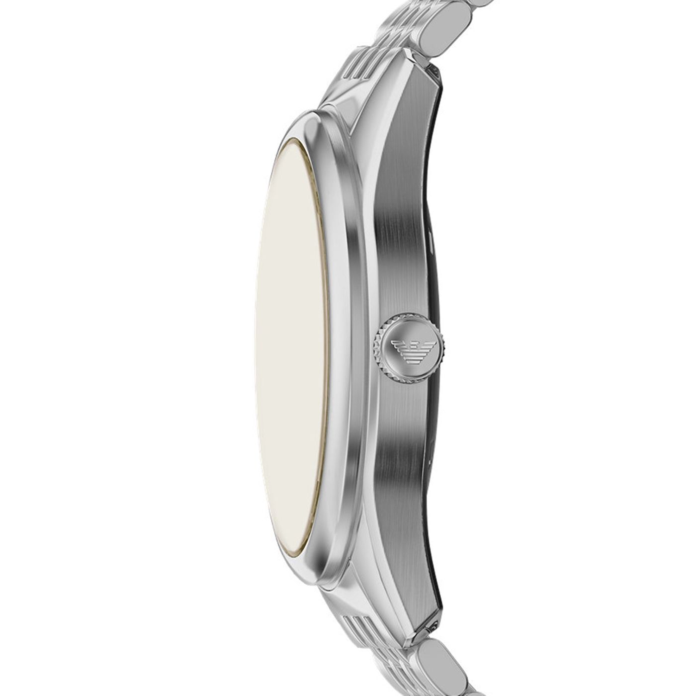 Emporio Armani Antonio AR60095 43mm Men's Automatic Watch – Beige Skeleton & Silver Stainless Steel Bracelet
