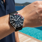 Emporio Armani Diver AR11341 43mm Men's Chronograph Watch – Black & Silver Stainless Steel Bracelet