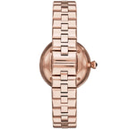 Emporio Armani Arianna AR11197 32mm Women's Quartz Watch – Mother-of-Pearl Crystal-Set & Rose Gold Genuine Leather Strap