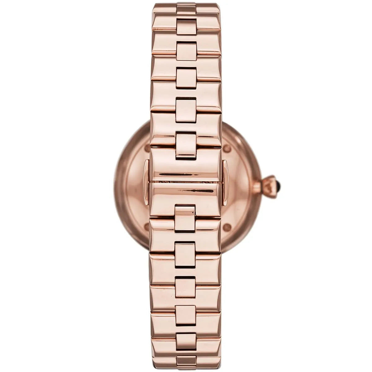 Emporio Armani Arianna AR11197 32mm Women's Quartz Watch – Mother-of-Pearl Crystal-Set & Rose Gold Genuine Leather Strap