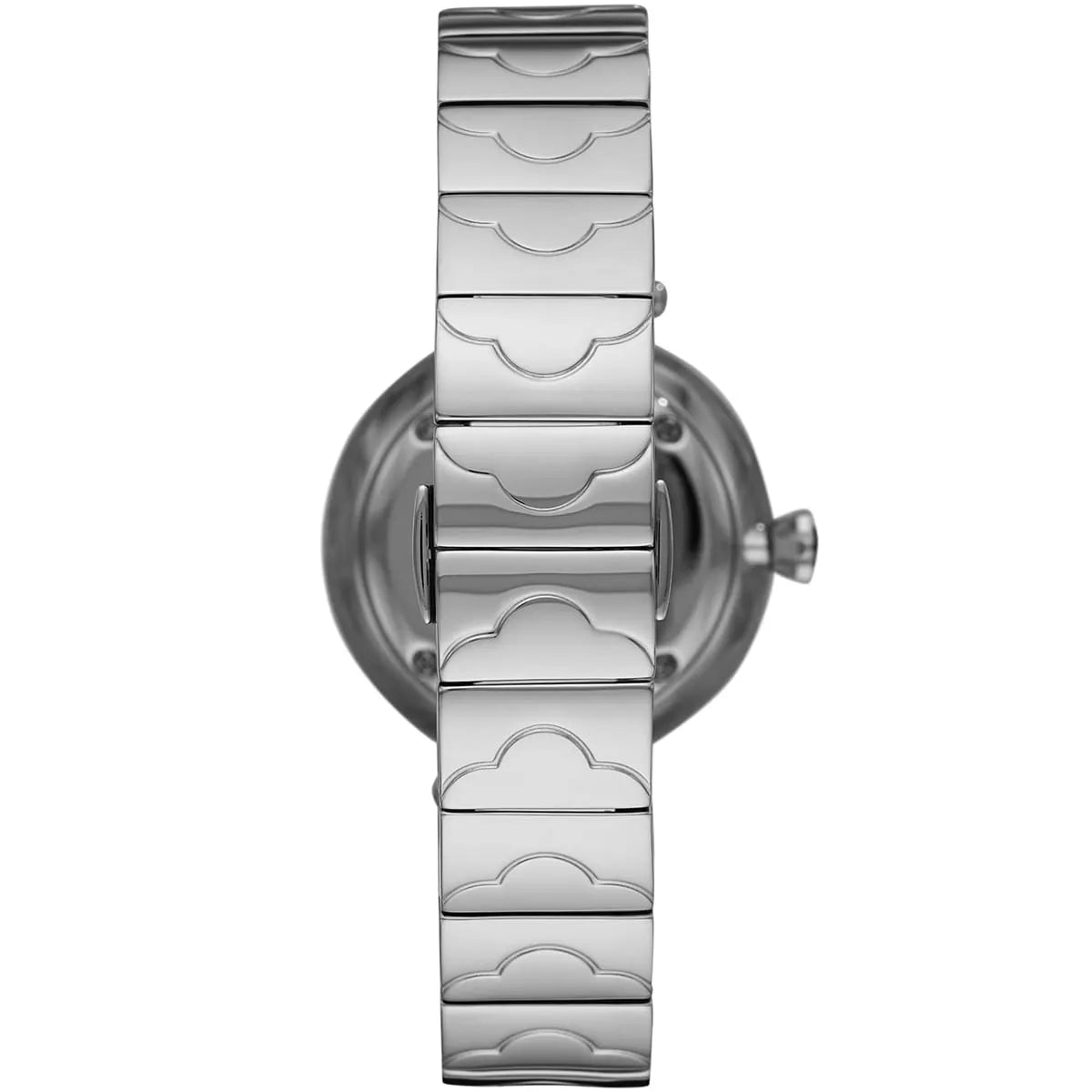 Emporio Armani Arianna AR11235 32mm Women's Quartz Watch – Mother-of-Pearl Floral & Silver Stainless Steel Mesh Bracelet
