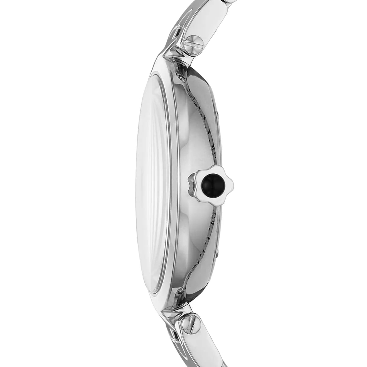 Emporio Armani Arianna AR11235 32mm Women's Quartz Watch – Mother-of-Pearl Floral & Silver Stainless Steel Mesh Bracelet