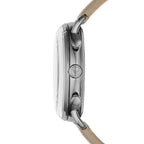 Emporio Armani Aviator AR11107 43mm Men's Chronograph Watch – Beige Sunray & Gunmetal Genuine Leather Strap