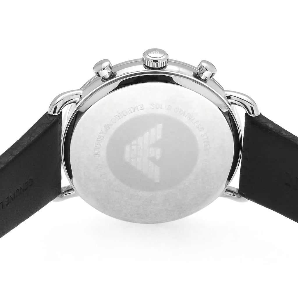 Emporio Armani Aviator AR11143 Men's Chronograph Watch – Black & Black Genuine Leather Strap