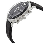 Emporio Armani Aviator AR11143 Men's Chronograph Watch – Black & Black Genuine Leather Strap