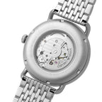 Emporio Armani Aviator AR60024 43mm Men's Automatic Watch – Blue Skeleton & Silver Stainless Steel Mesh Bracelet