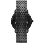 Emporio Armani Aviator AR60025 43mm Men's Automatic Watch – Black Open-Heart & Rose Gold Stainless Steel Mesh Bracelet