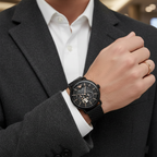 Emporio Armani Aviator AR60025 43mm Men's Automatic Watch – Black Open-Heart & Rose Gold Stainless Steel Mesh Bracelet