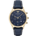 Emporio Armani Beta AR1862 Men's Chronograph Watch – Blue & Blue Genuine Leather Strap