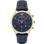 Emporio Armani Beta AR1862 Men's Chronograph Watch – Blue & Blue Genuine Leather Strap